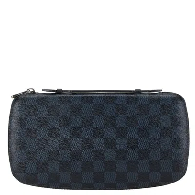 Pre-owned Louis Vuitton Cosmos Navy Pvc Leather Long Wallet (bi-fold) () In Cosmos, Navy