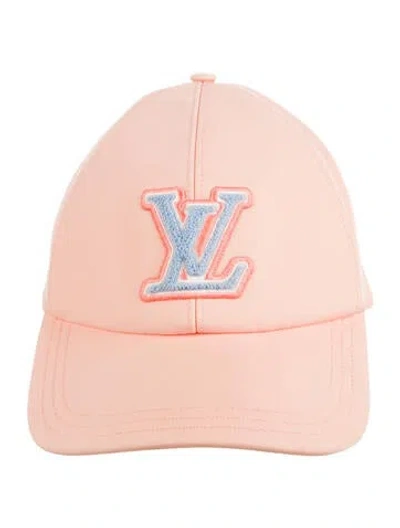 Pre-owned Louis Vuitton Cotton Lv Signature Cap In Pink