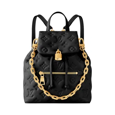 Pre-owned Louis Vuitton Coussin Backpack Pm 'black Puffy Monogram Lambskin Leather' | Women's Size Onesize
