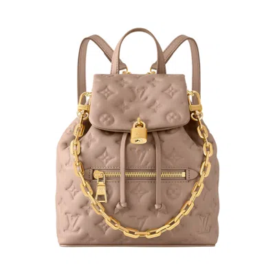 Pre-owned Louis Vuitton Coussin Backpack Pm 'grey Puffy Monogram Lambskin Leather' | Women's Size Onesize In Gray