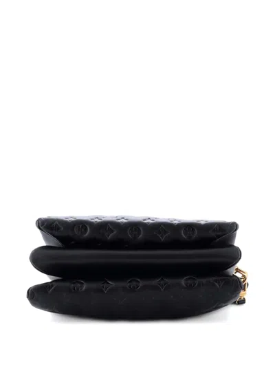 Pre-owned Louis Vuitton Coussin Bag Monogram Embossed Lambskin Mm Crossbody Bag In Black