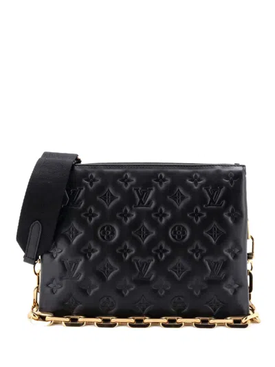 Pre-owned Louis Vuitton Coussin Bag Monogram Embossed Lambskin Pm Crossbody Bag In Black