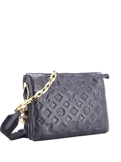 Pre-owned Louis Vuitton Coussin Bag Monogram Embossed Lambskin Pm Crossbody Bag In Black
