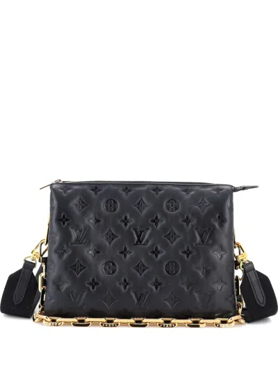 Pre-owned Louis Vuitton Coussin Bag Monogram Embossed Lambskin Pm Crossbody Bag In Black