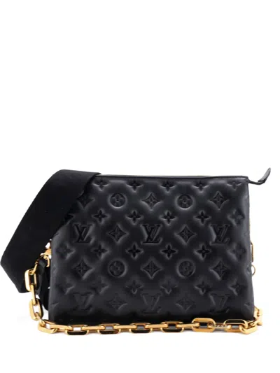 Pre-owned Louis Vuitton Coussin Bag Monogram Embossed Lambskin Pm Crossbody Bag In Black