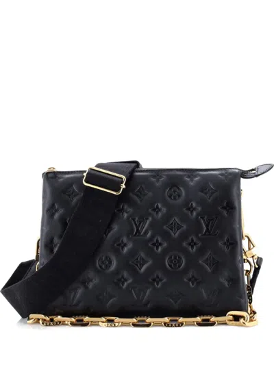 Pre-owned Louis Vuitton Coussin Bag Monogram Embossed Lambskin Pm Crossbody Bag In Black