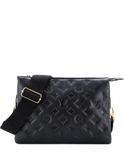 Pre-owned Louis Vuitton Coussin Bag Monogram Embossed Lambskin Pm Crossbody Bag In Black