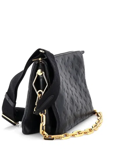 Pre-owned Louis Vuitton Coussin Bag Monogram Embossed Lambskin Pm Crossbody Bag In Black