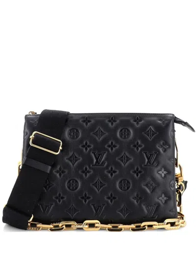 Pre-owned Louis Vuitton Coussin Bag Monogram Embossed Lambskin Pm Crossbody Bag In Black