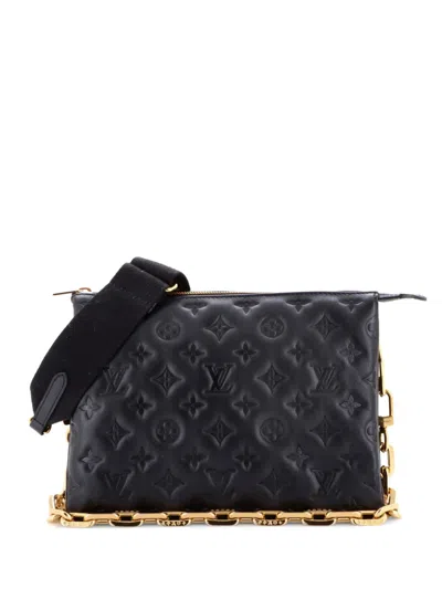 Pre-owned Louis Vuitton Coussin Bag Monogram Embossed Lambskin Pm Crossbody Bag In Black