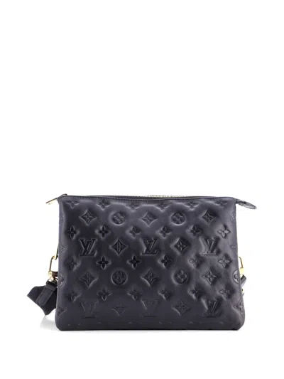 Pre-owned Louis Vuitton Coussin Bag Monogram Embossed Lambskin Pm Crossbody Bag In Black