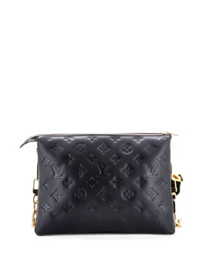 Pre-owned Louis Vuitton Coussin Bag Monogram Embossed Lambskin Pm Crossbody Bag In Black