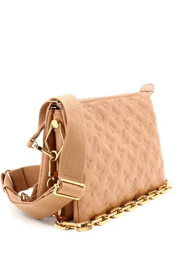 Pre-owned Louis Vuitton Coussin Bag Monogram Embossed Lambskin Pm Crossbody Bag In Neutral