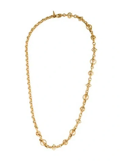 Pre-owned Louis Vuitton Crazy In Lock Chain Necklace, 21" In Multicolor