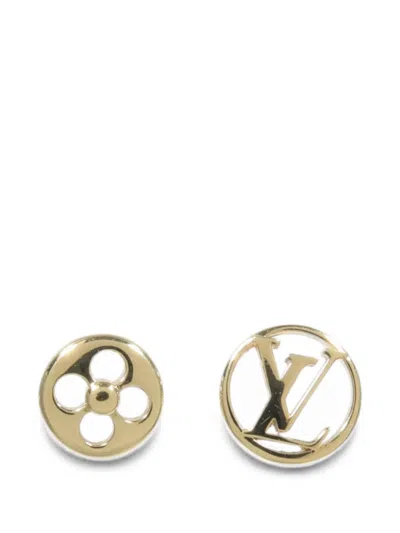 Pre-owned Louis Vuitton Crazy In Lock Earrings In Gold