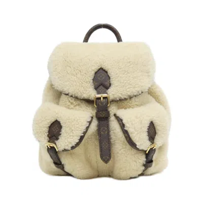 Pre-owned Louis Vuitton Cream Coated Canvas Backpack ()