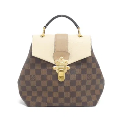 Pre-owned Louis Vuitton Cream Damier Canvas Ebene Coated Canvas Leather Backpack ()