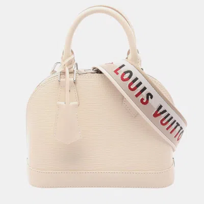 Pre-owned Louis Vuitton Cream Epi Alma Bb In White