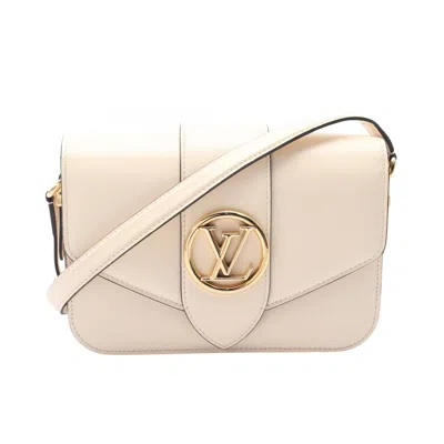 Pre-owned Louis Vuitton Cream Ivory Leather Shoulder Bag ()