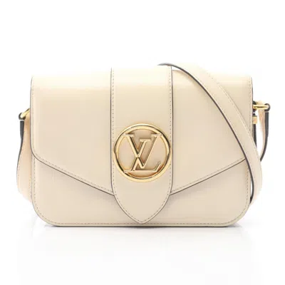 Pre-owned Louis Vuitton Cream Ivory Leather Shoulder Bag () In Multi
