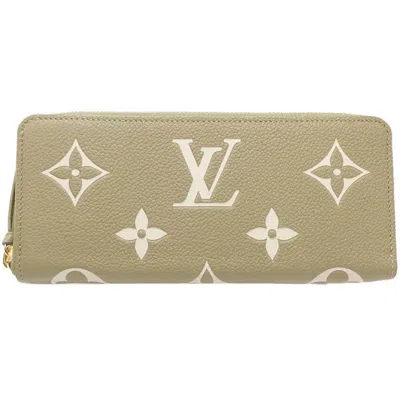 Pre-owned Louis Vuitton Cream Khaki Monogram Empreinte Long Wallet (bi-fold) ()