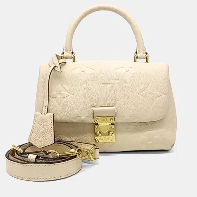 Pre-owned Louis Vuitton Cream Leather Empreinte Madeleine Bb In White
