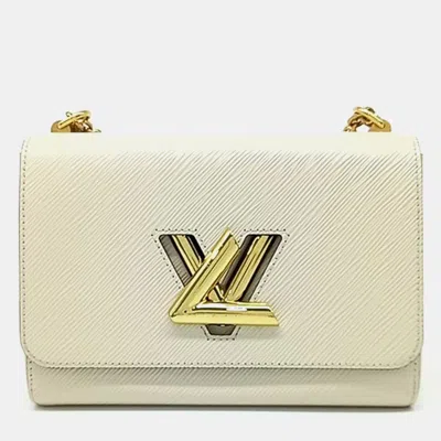 Pre-owned Louis Vuitton Cream Leather Epi Twist Mm Bag In White