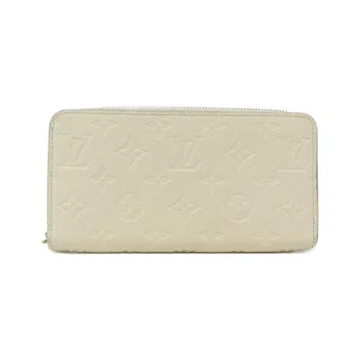 Pre-owned Louis Vuitton Cream Leather Long Wallet (bi-fold) () In White