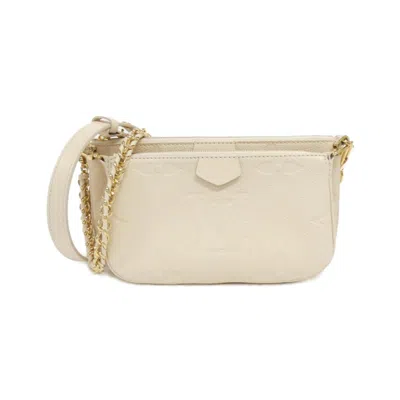 Pre-owned Louis Vuitton Cream Leather Pochette Shoulder Bag ()
