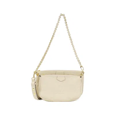 Pre-owned Louis Vuitton Cream Leather Pochette Shoulder Bag ()
