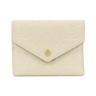 Pre-owned Louis Vuitton Cream Leather Wallet (tri-fold) () In White