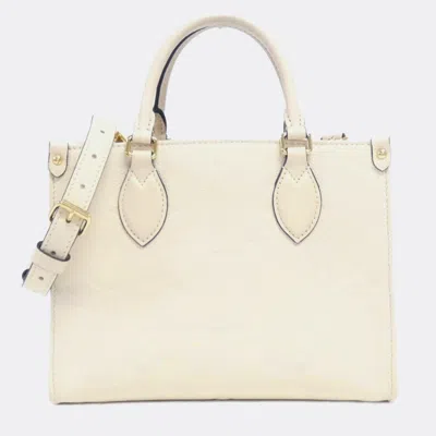 Pre-owned Louis Vuitton Cream Monogram Empreinte Onthego Pm Tote Bag