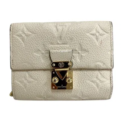 Pre-owned Louis Vuitton Cream Monogram Empreinte Wallet (tri-fold) () In White