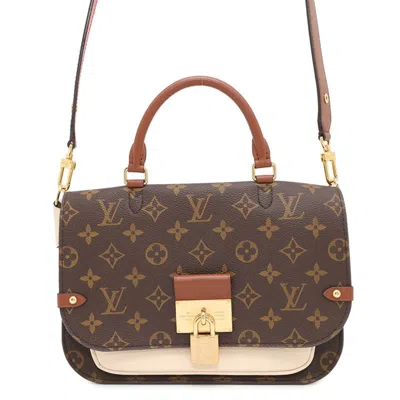 Pre-owned Louis Vuitton Cream Monogram Leather Handbag Shoulder Bag ()