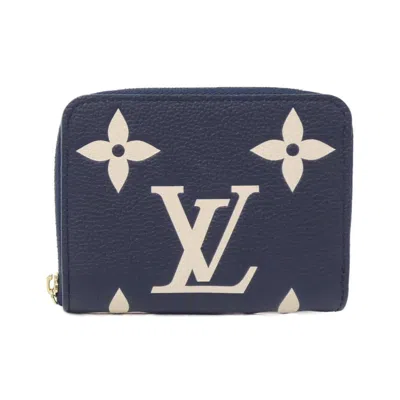 Pre-owned Louis Vuitton Cream Navy Monogram Empreinte Coin Purse/coin Case ()