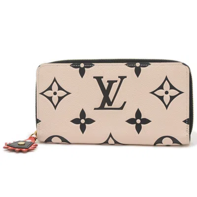 Pre-owned Louis Vuitton Cream Noir Monogram Empreinte Long Wallet (bi-fold) ()
