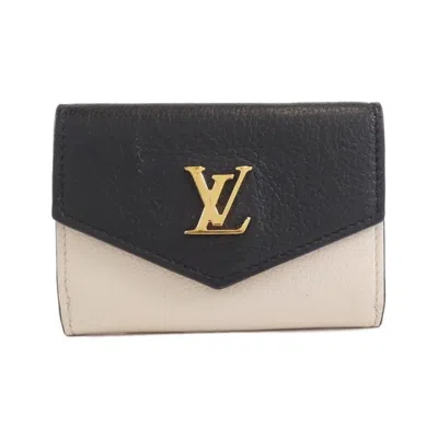 Pre-owned Louis Vuitton Cream Noir Rose Leather Wallet (tri-fold) ()