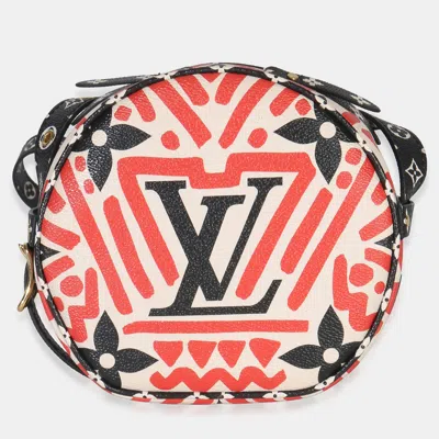 Pre-owned Louis Vuitton Cream Red Giant Lv Crafty Boite Chapeau Souple Bag Pm In White