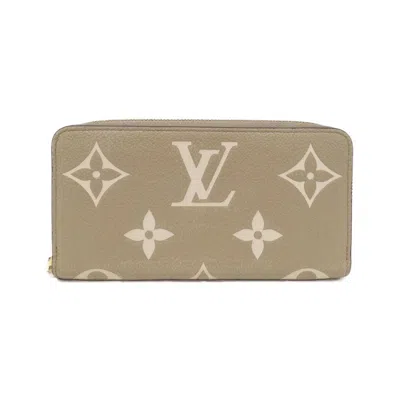 Pre-owned Louis Vuitton Cream Tourterelle Leather Long Wallet (bi-fold) ()