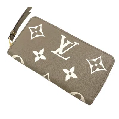 Pre-owned Louis Vuitton Cream Tourterelle Leather Long Wallet (bi-fold) () In Multi