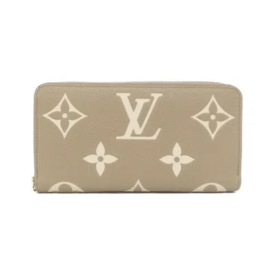 Pre-owned Louis Vuitton Cream Tourterelle Leather Long Wallet (bi-fold) () In Multi