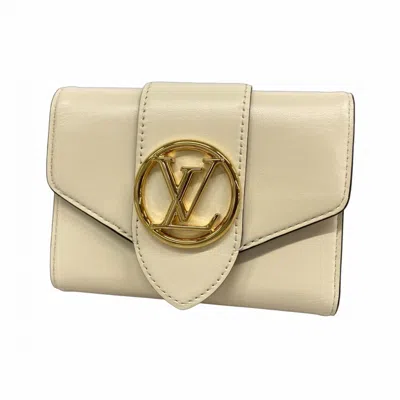 Pre-owned Louis Vuitton Cream Wallet (tri-fold) () In White
