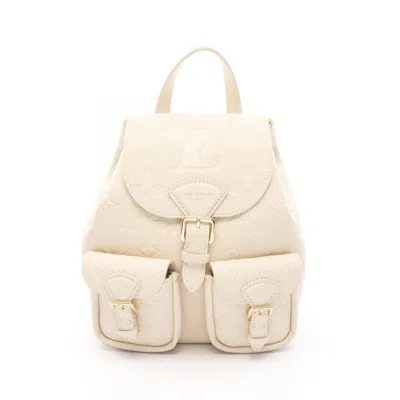 Pre-owned Louis Vuitton Cream White Monogram Empreinte Leather Backpack ()
