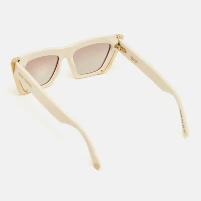 Pre-owned Louis Vuitton Cream/brown Gradient Lv Moon Cat Eye Sunglasses In White