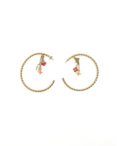 Louis Vuitton Creole Sweet Monogram Hoops Earrings In Gold