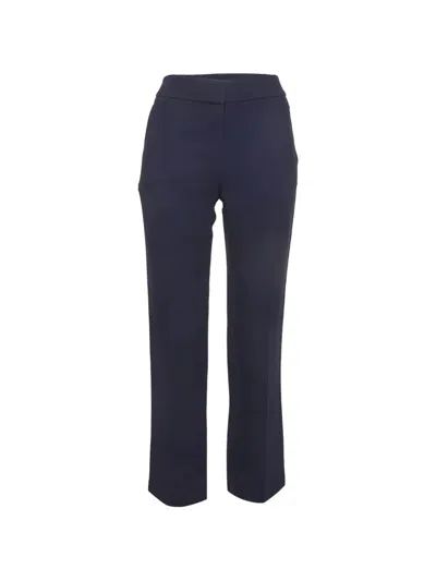 Pre-owned Louis Vuitton Crepe Straight-leg Trousers In Blue