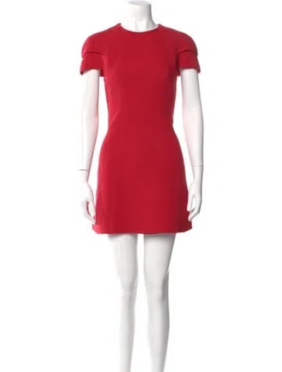 Pre-owned Louis Vuitton Crew Neck Mini Dress In Red