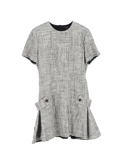Pre-owned Louis Vuitton Crewneck Mini Dress In Gray