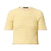 Louis Vuitton Crinkle Knit Striped Top In Yellow