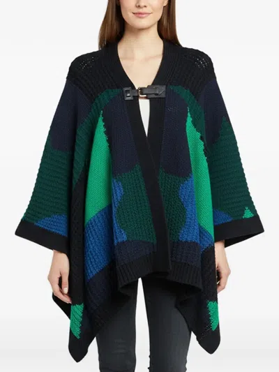Pre-owned Louis Vuitton Crochet Knit Cape In Green